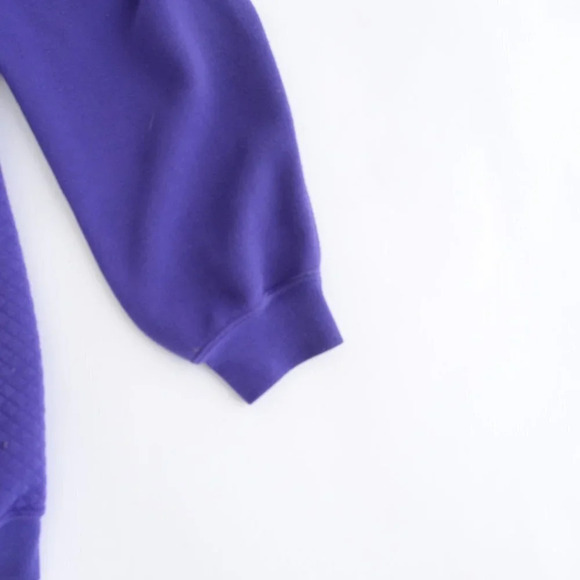 Vintage Lady Footlocker Purple  Floral Half Zip Long Sleeve Sweater Med - Picture 6 of 14